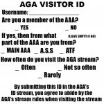 AGA visitor ID