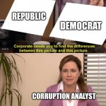 Who isn't bought or blackmailed in politics? | REPUBLIC DEMOCRAT CORRUPTION ANALYST | image tagged in they're the same picture meme,politics,cinema,actors,frauds,meme | made w/ Imgflip meme maker
