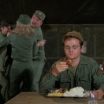 Radar MASH M*A*S*H mess hall eating chaos in background meme