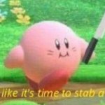 Kirby with a knife template