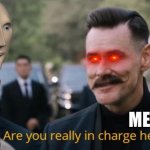 Are you really in charge? | ME MY ENEMY WITH 4 BRAIN CELLS | image tagged in are you really in charge here,memes | made w/ Imgflip meme maker