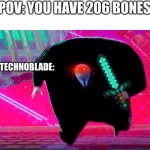 like if u understand | POV: YOU HAVE 206 BONES; TECHNOBLADE: | image tagged in technoblade | made w/ Imgflip meme maker