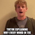 Tiktok is so cringe | TIKTOK EXPLAINING WHY EVERY WORD IN THE ENTIRE DICTIONARY IS A SLUR | image tagged in gifs,memes,funny,tiktok,tiktok sucks,true | made w/ Imgflip video-to-gif maker