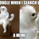 Persian Cat Room Guardian | GOOGLE WHEN I SEARCH UP A MEME | image tagged in memes,persian cat room guardian | made w/ Imgflip meme maker