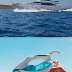 Nautical irony | NAUTICAL IRONY | image tagged in yacht vs clothing iron,memes | made w/ Imgflip meme maker