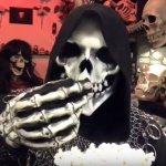 death eating popcorn