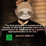 Sloth Gustave Eiffeloth meme