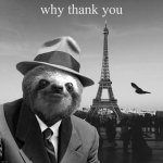 Sloth why thank you meme