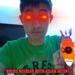 Fred with Needler template