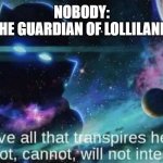 remember regular show? I do | NOBODY:
THE GUARDIAN OF LOLLILAND: | image tagged in i observe all,regular show,cartoon network | made w/ Imgflip meme maker