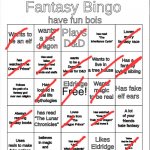 Grace's Fantasy Bingo | image tagged in grace's fantasy bingo | made w/ Imgflip meme maker