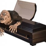 Zombie out of coffin