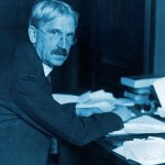 John Dewey at desk