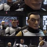 Clones pointing guns meme