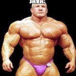 When you realise | JAVA: | image tagged in muscles | made w/ Imgflip meme maker