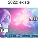 It will probably be like worse 2021 like how 2021 was a worse 2020 | 2022: exists; 2022; A BAD YEAR | image tagged in does it look like i need your powers,years | made w/ Imgflip meme maker
