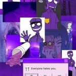 Crossbones purple guy temp meme