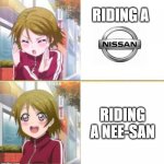 Anime drake meme | RIDING A; RIDING A NEE-SAN | image tagged in anime drake meme | made w/ Imgflip meme maker