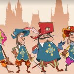 four musketeer cartoon template