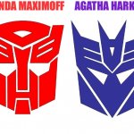 Red and Purple | WANDA MAXIMOFF; AGATHA HARKNESS | image tagged in transformers,marvel,wanda maximoff,scarlet witch,agatha harkness | made w/ Imgflip meme maker
