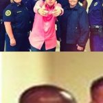 Macklemore with police officers meme