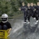 New format | Jeff Bezos; His employees going to the restroom | image tagged in catch that man | made w/ Imgflip meme maker