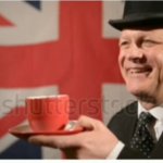 British man drinking tea