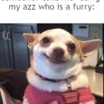 happy dog | someone: calls me ''dawg''
my azz who is a furry: | image tagged in happy dog | made w/ Imgflip meme maker