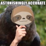 Sloth astonishingly accurate