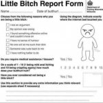 Little bitch report form