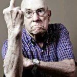 Old man middle finger