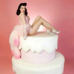 Pretty woman on birthday cake