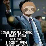 Sloth some people think I hate them meme