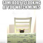 I always feel like somebody's watching me  | SOMEBODY IS LOOKING AT YOU WATCH MEMES | image tagged in i always feel like somebody's watching me | made w/ Imgflip meme maker