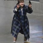 Daniel Radcliffe Guns | MY BROTHER WHEN I GIVE HIM A BANANA | image tagged in daniel radcliffe guns | made w/ Imgflip meme maker