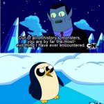 The scene with Hunson and Gunther is one of the best in Adventure Time. | image tagged in adventure time gunter hunson abadeer most evil | made w/ Imgflip meme maker
