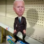 Biden on empty store shelf