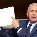Fauci pointing to page meme