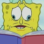 spongebob looking at both pages