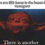 Hmm.. | there are 206 bones in the human body
teenagers: | image tagged in yoda there is another,dark humor,funny memes,yoda,star wars,teenagers | made w/ Imgflip meme maker