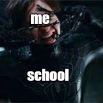 spider-man removes black suit | me; school | image tagged in spider-man removes black suit,school,school sucks | made w/ Imgflip meme maker