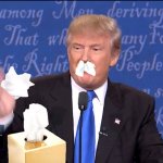 Donald Trump sniff debate drugs kleenex meme