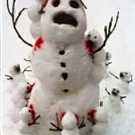 Fun with the kids. | The kids and I made a snowman. | image tagged in zombie snowman,funny | made w/ Imgflip meme maker