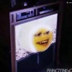 Annoying orange coming out of tv GIF Template