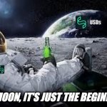 Sperax | USDs; SPERAX; THE MOON, IT'S JUST THE BEGINNING ! | image tagged in moon vacation | made w/ Imgflip meme maker