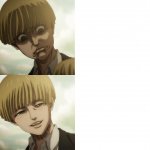 Yelena looking down on Armin