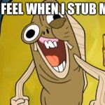 Spongebob Funny Face | HOW I FEEL WHEN I STUB MY TOE | image tagged in spongebob funny face | made w/ Imgflip meme maker