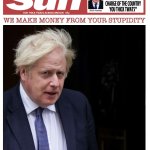 Boris Johnson Sun Front Page template