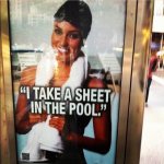 I take a sheet in the pool