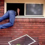 man in a window